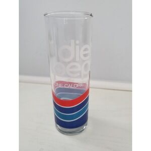Vintage‎ 1980's Diet Pepsi One Calorie Tall Skinny Drinking Glasses - Soda Pop